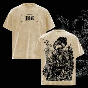 Igris Solo Leveling Vintage Washed Oversized T-Shirt – Dark Anime Graphic Tee, Anime Streetwear Unisex Shirt