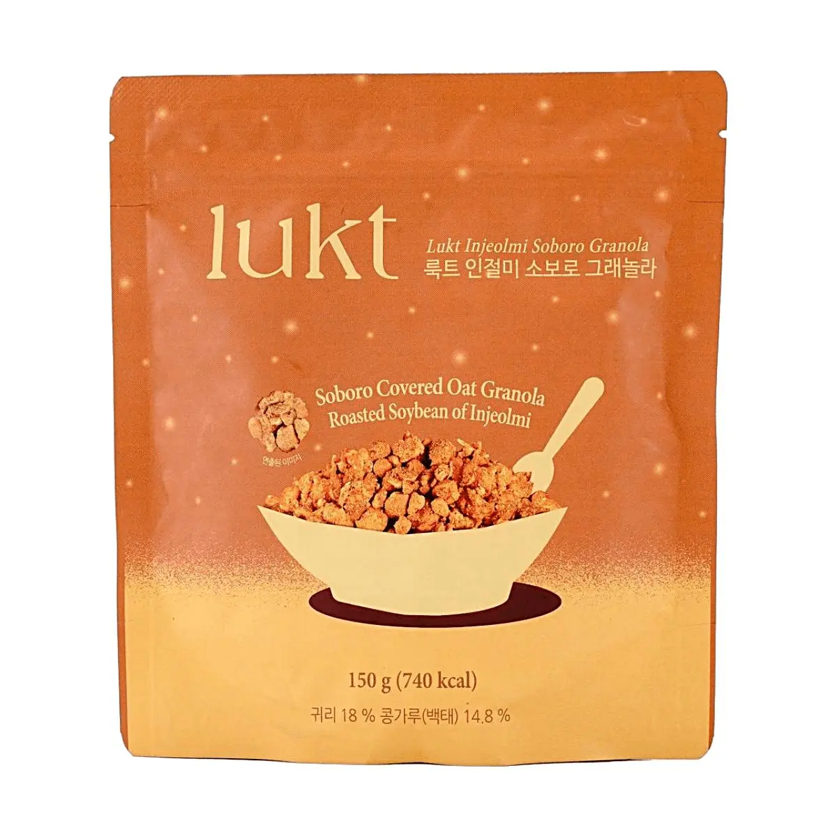 LUKT Korean Injeolmi Soboro Granola 5.29 oz - Healthy Snack, K-Pop Style, Ready-to-Eat