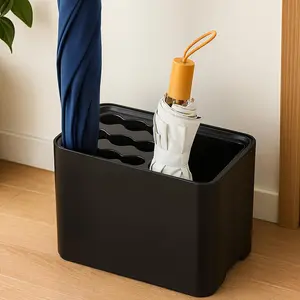 Can Store 15 Umbrella Holder for Entryway Corner with Drip Tray, Space Saving Umbrella Stand Rack Storage Organizer, Compact Umbrella Holder Indoor for Home Office Decor(Black)