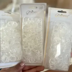 1 package of 500 clear elastics for hairstyling