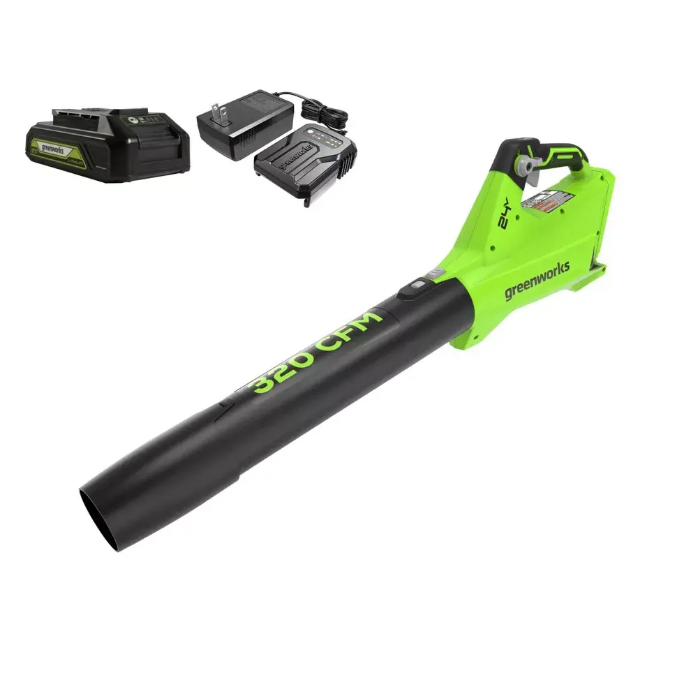24V 2Ah Power All Axial Battery Powered Blower USB Battery and Charger Included 24V 2Ah Power All Axial Battery Powered Blower USB Battery and Charger Included
