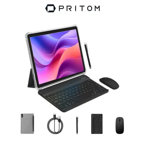 [Stock Up] PRITOM 10.1-Inch Tablet with 4+12GB RAM, 16GB+64GB ROM, Android 15, Octa-Core Smooth Performance, 6000mAh Battery, Bluetooth Audio, Dual Cameras, 2-in-1 Detachable Keyboard, USB Port, Screen Protector, Back-to-School Gift,techvibes