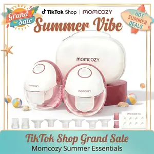 【Summer Vibes】Momcozy  Hands-Free Mobile Breast Pump | M6, Wearable Breast Pump, Ideal Rhythm, DoubleFit Flange, Better Fit, More Discreet, 3 Modes and 9 Levels, 24mm - 2 Pack Comfort Red