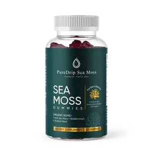 Natural Edible Sea Moss Dietary Supplement, Immune Support, Skin Support, Healthcare Supplement, 60 Count