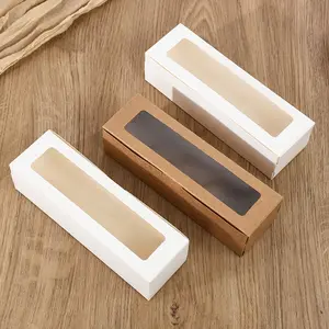 10-30count Cookie Dessert Boxes Macaron Cake Bakery Box With Clear Window Wedding Birthday Party Favors Christmas Gift Packaging