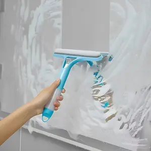 Multifunctional 3-in-1 Window Cleaner Tool with Handle - Bathroom Glass Spray, Handheld Water Spray Scraper for Mirror, Door, Streak-Free Cleaning with Soft Rubber Blade & Sponge - Home Supplies Gift for Cleaning Enthusiasts