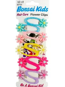 Hair Clips for Girls – 10 Pcs No-Slip Snap Barrettes | Colorful Flower Design | Cute Hair Accessories for Kids, Teens & Women