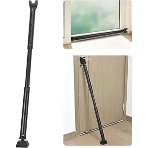 Door Security Bar Door Stoppers Door Security Bar 2 in 1 Door Jammer for Home, Apartment, Travel, School, Dorm (1 Pack,Black)