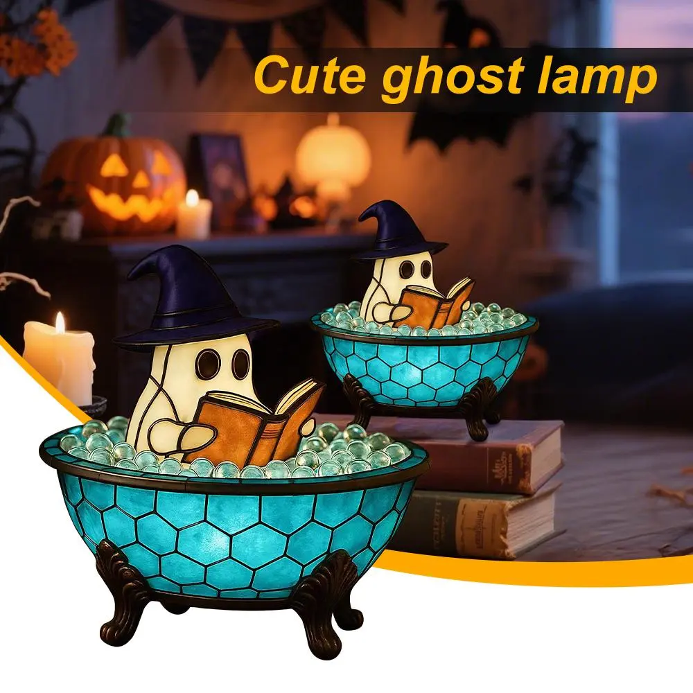 【BackToSchool】Handmade Halloween Ghost Bubble Bath LED Night Light - Bedroom Decorative Multifunctional Ambient Light for Bathtub, Party Festive Decor, Bedroom Night Light, Decorative Light