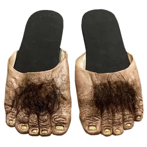 Billy Bob's Big Old Hairy Feet Costume Bigfoot Novelty Slipper Sandals