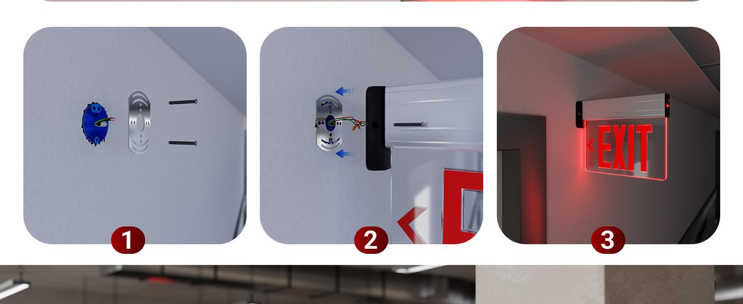 LED Edge-Lit Clear Exit Sign (Red), Single-Sided