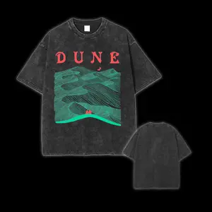 Dune Arrakis Landscape with Paul and Chani Lightweight Acid Washed Tee, Dune Shirt, movie lover Graphic tee movie shirt Streetwear Menswear