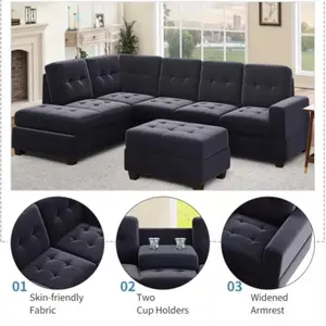 Modern Sectional Sofa W/ Reversible Chaise, L Shaped Couch Set W/ Stora...