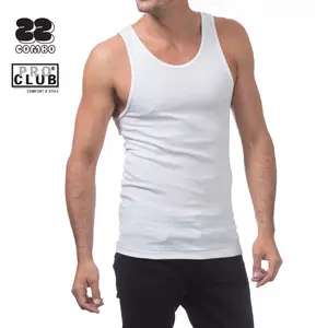 3 Pcs PROCLUB Men's Underwear A-Shirt PRO CLUB Ringspun Cotton Undershirt A Shirt Wifebeater Tank Top Casual Hip Hop Cotton Tee Gym Workout Outdoor Indoor Big (S to 5XL)