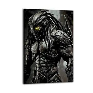 Predator Sci-Fi Canvas: Trendy Movie Nostalgia Decor for Gen X Home Offices & Friend Hangout Gaming Spaces