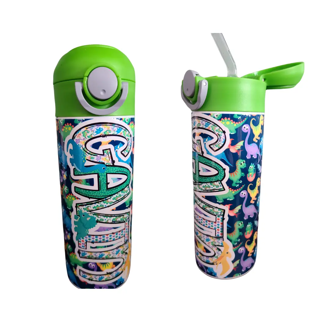 Green Dinosaur Personalized Water Bottle