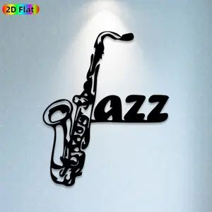 1pc Saxophone Jazz Metal Wall Art,Saxophone Jazz Statue Mural, Ideal Gift for Christmas, New Year, Jazz Music Enthusiasts, Powder-Coated Metal Wall Decor & Sculptures, Perfect for Living Room & Garden, Decoration, Ornaments