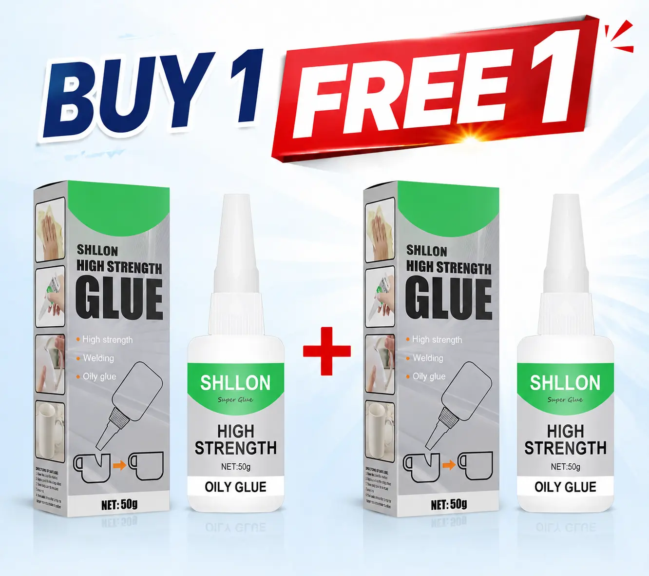 [Buy 1 Get 1 Free] High Strength Oily Glue 50g, Waterproof Universal Super Glue for Ceramic Glass Wood Metal Repair, Multi Purpose Glue,Christmas Gifts