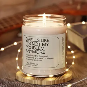 Smells Like It's Not My Problem Anymore Soy Candle – Retirement Gift for Coworker, Sarcastic Humor Emotional Support Scented Candle, Office Party Gift, Gag Gift, Christmas, , Funny Gift for Boss, Gift from Employee for Boss, Office Party Gift