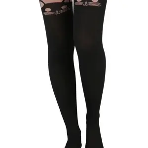Pamela Mann: Women’s Tights - Kitty Cat Over The Knee Tights (Black) Womenswear