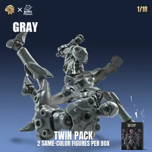 [2-Pack] 1/18 Scale Mecha Assembly Model, High Mobility Desktop Robot Figure, Collectible Action Figure, Creative DIY Toy, Includes Replaceable Parts, Dual Box Set