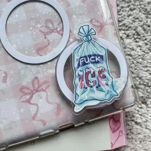 FK ICE Bag Phone Grip, Abolish ICE Bookish Grip, Anti Ice Griptok pop socket sticky Wireless Foldable Mag-Safe Holder Mount