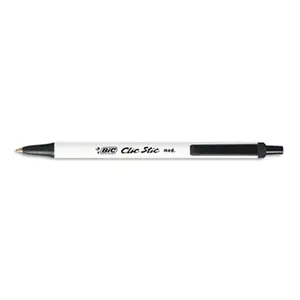 BIC Retractable Clicker Black Ink Pens - Round Barrel, Medium Tip, Smooth Writing, 12-Count for DIY Woodwork (Toys & Hobbies DIY Use)