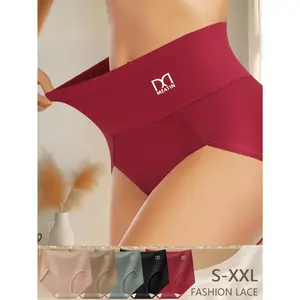 QUASTI 5-Pack High Waist Briefs Women Seamless Soft Stretch Breathable Full Coverage No Show Butt Lifting Underwear Everyday Comfort Panties S-XXL