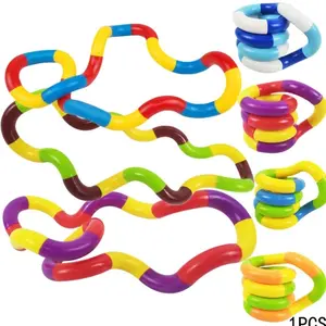 Twist & Turn Toy Set, 18-Section Color-Changing Stress Relief Fidget Spinner, Stress Relief Fidgeting, Fun Twisty Rope Puzzle Game for Kids & Adults, Anxiety Relief Products
