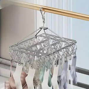 Multi clip style air hangers, Space Saving Hanger, sock drying racks, solid thick household sock clips, underwear and sock balcony drying racks, Multifunctional Clothes Hanger