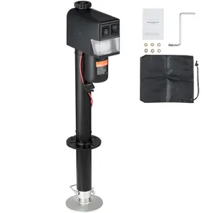Electric Trailer Jack, Power Tongue Jack Weight Capacity 3500 lbs, 9.84"-33.85" Electric Tongue Jack with Waterproof Cover for Lifting RV Trailer, Horse Trailer, Utility Trailer, Yacht Trailer