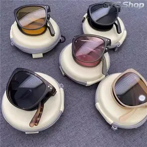 5-Piece Set Folding Ultra Light Sunglasses for Men & Women, Trendy Portable Foldable Eyewear, Slim Collapsible Frame, Full UV400 Sun Protection, Lightweight Travel Friendly Design, Outdoor Driving Daily Travel Casual Accessory