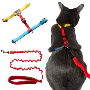 "The Day Tripper" Perfect Adjustable H-Style Cat Harness & Bungee Leash Set