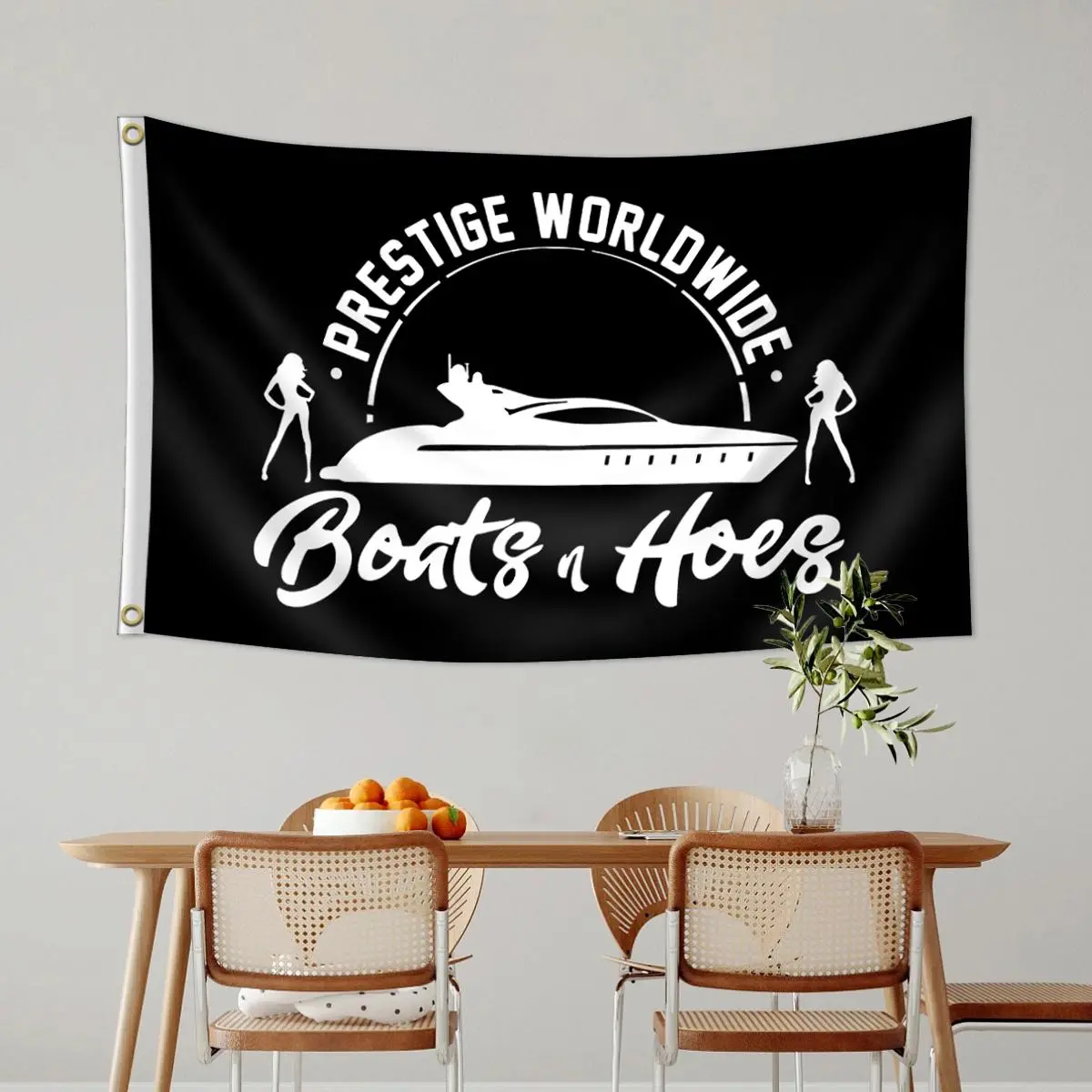 Boats & Hoes Pattern  with 2 Grommets, Single-sided Printing  for Home, Garden, Room, Party, Activities, Banners, Wall Tapestry, Tapestry Room Decor, Wall Hanging Tapestry, Decoration, Decoration Items