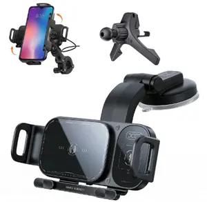 15W Wireless  Fast-Charging Car Phone Mount for Foldable & Regular Smartphones, Super Stable Car Air Vent Phone Mount with Hook & Clip，One-Button 90° Rotation，One-Button Automatic Clamping，Compatible with iPhone, Samsung, Google and Other Smartphones