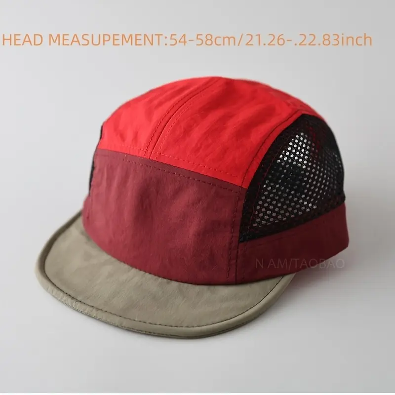 [Quick-Dry Cap] Quick-Dry Mesh Baseball Cap |       Spring/Summer Thin Five-Panel for Men and Women, Breathable Casual Color-Matching Duckbill Hat