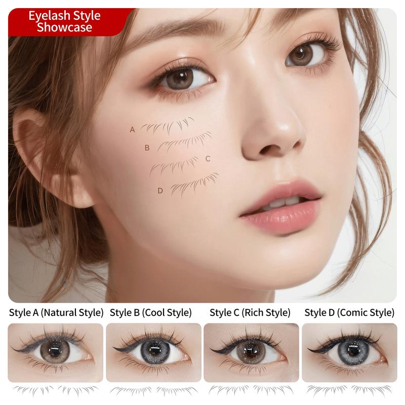 [Valentine Exclusive] Lower Eyelash Stamp 11-Piece Makeup Set – Glue-Free Long-Lasting Smudge-Proof, Water-Proof Ink, Eyeliner-Like Finish, Compact Design, Easy Application for Natural Look, Beginner Essential Cosmetics