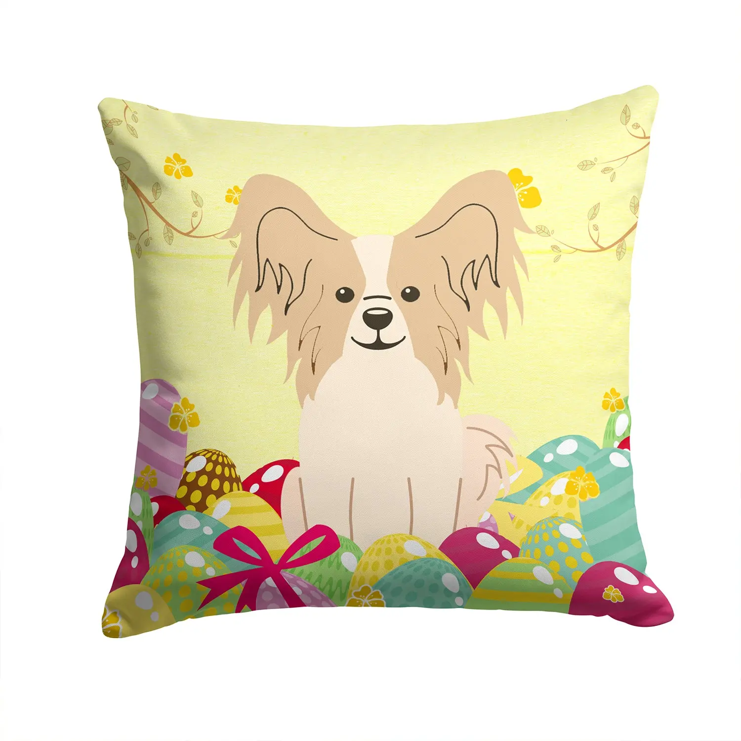 Handcrafted Water-Resistant Polyester Easter Eggs Decorative Throw Pillow, 14x14 in Fabric Cover with Insert - Indoor Outdoor Accent Cushion for Sofa, Patio, Living Room