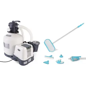 Intex 3000 GPH Sand Filter Pump & Deluxe Maintenance Kit for Above Ground Pools