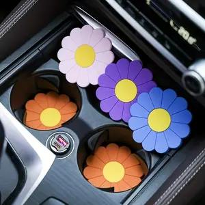 2 Pack Flower Car Cup Holder Coasters, Anti-Slip Dustproof Mat, Heat Resistant Multi-Color Options, Universal Fit for All Cars, Car Accessories