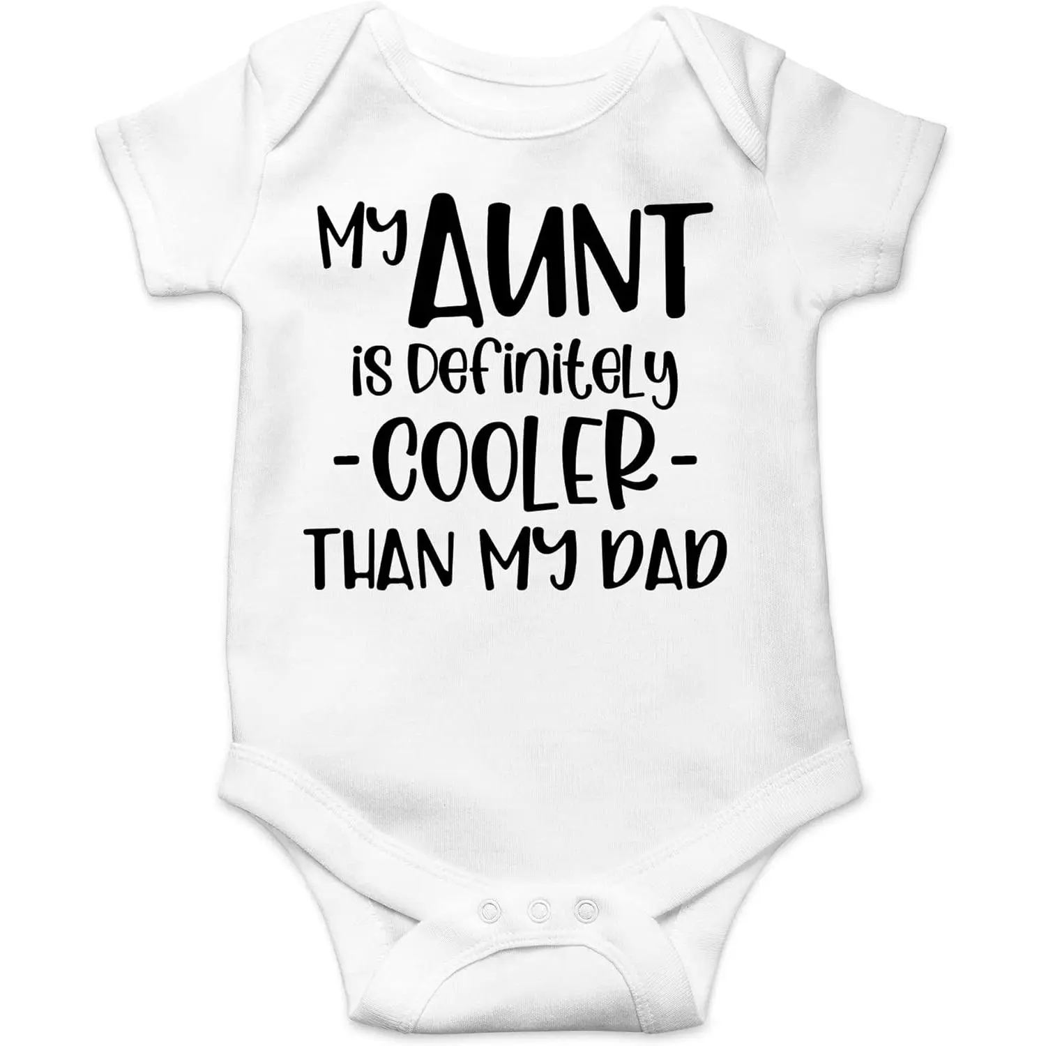 Fashions My Aunt Is Definitely Cooler Than My Dad Baby Bodysuit Funny Adorable Infant Clothing Outfit