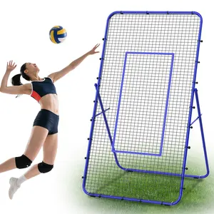 Adjustable Volleyball Rebounder Net, Volleyball Training Equipment for Lacrosse, Baseball, Soccer, Tennis, Metal Frame & High-Tension PE Netting, Durable & Portable Volleyball Training Equipment Practice, for Improving Volleying, Bumping, Spiking Skills