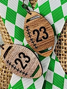 Personalized Engraved Walnut Wood Dangle Nickel Free Earrings with silicone backs Female Custom Football Mom Jersey Number