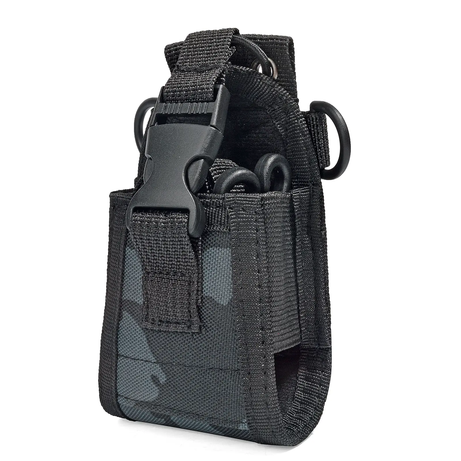 Shoulder Strap Adjustable Easy Carrying Walkie Talkie Bag, Rugged Nylon Tactical Radio Case, Universal Shoulder Backpack Storage Pouch with Pockets, Fits GPS Motorola Gp88s Baofeng Uv82