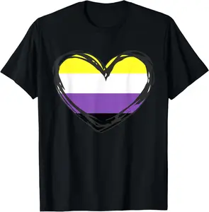 Cotton Graphic Tees Streetwear Non Binary Pride Design - Nonbinary Pride T-Shirt