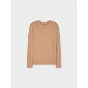 MIXED RIBBED SWEATER-TAN