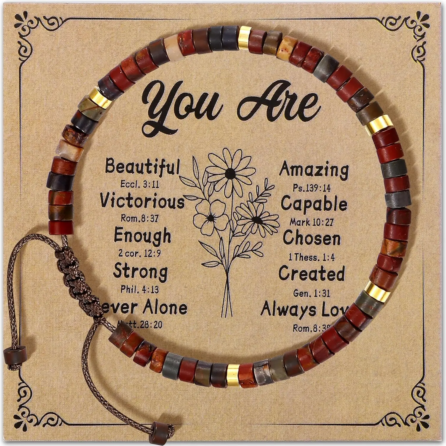 MILACOLATO High Quality Beaded Bracelets - Handmade Natural Stone Adjustable Boho Crystal Bracelets for Women, Inspirational Friendship Jewelry Summer Accessory, High Quality Bracelet