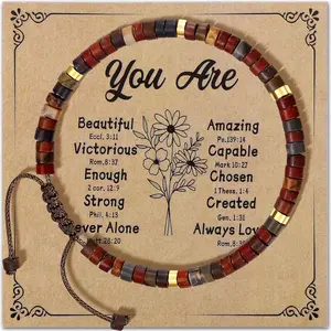 MILACOLATO High Quality Beaded Bracelets - Handmade Craftsmanship Natural Stone Adjustable Boho Crystal Bracelets for Women, Inspirational Gift Friendship Jewellery