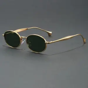 Retro Oval Sunglasses for Women Men Thick Frame Fashion Famous Style Sunglasses UV400 Protection Brand Designer Ins Trendy Glass