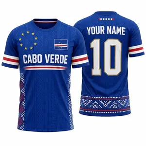 [Custom Name&Number] Cabo Verde Soccer Jersey Custom Name Number, Cabo Verde Flag Football Shirt, Cabo Verde Football Jersey 2026, Cabo Verde Flag Soccer Fan Shirt